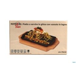 PROFESSIONAL THINK-PIASTRA GHISA CM.19X12 CON BASE LEGNO YY2056