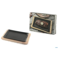 PROFESSIONAL THINK-PIASTRA GHISA CM.27X18 CON BASE LEGNO YY2125