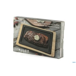 PROFESSIONAL THINK-PIASTRA GHISA CM.27X18 CON BASE LEGNO YY2125
