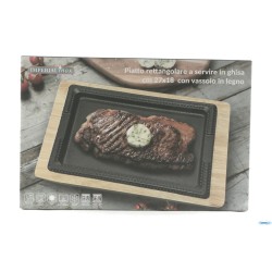 PROFESSIONAL THINK-PIASTRA GHISA CM.27X18 CON BASE LEGNO YY2125