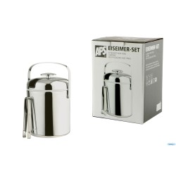 SET PORTAGHIACCIO ROTONDO INOX CM 14 H.22 LT.1,3