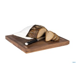 TAGLIERE GN 2/3 35,4 X 32,5 CM, H: 3,5 CM LEGNO DI NOCE (OLIATO) CON VASSOIO RACCOLTA ESTRAIBILE