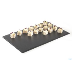 VASSOIO IN ARDESIA NATURALE GN 1.1 CM 53X32,5 SPESSORE 6-9 MM CON PIEDINI ANTISCIVOLO 00990