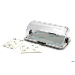 VETRINETTA CON VASSOIO INOX CM 46,5X31,5X19,5 L178VAS