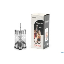 VINAGR SALEROS QUESE - MENAGE PARIS 4 PZ IN VETRO ED ACCIAIO INOX 3697