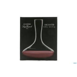 VINO - DECANTER IN VETRO CLASSICO DA LITRI 0,75. RASO BOCCA LT. 1,7 H. 25 CM DIAM. 22