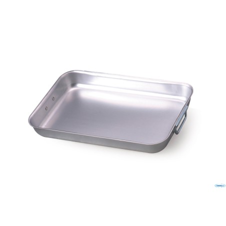 ROSTIERA RETTANGOLARE 3 MM  ANGOLI TONDI CON MANIGLIE SNODATE INOX 40X28 H 10