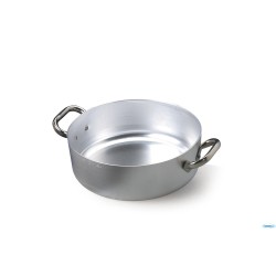 CASSERUOLA BASSA  ALLUMINIO 2 MANIGLIE INOX  CM.45 H 16 LT 35 SENZA COPERCHIO
