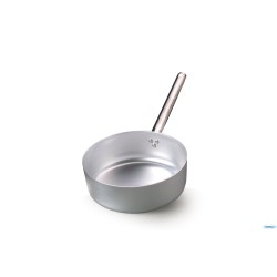 CASSERUOLA BASSA 3 MM  ALLUMINIO 1 MANICO TUBOLARE INOX  CM.24 H 9 LT 4,1 SENZA COPERCHIO