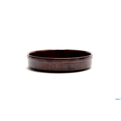 JUSTCOLOR-CREMA CATALANA IN PORCELLANA MARRONE CM.13,8 H.3,1  2412M