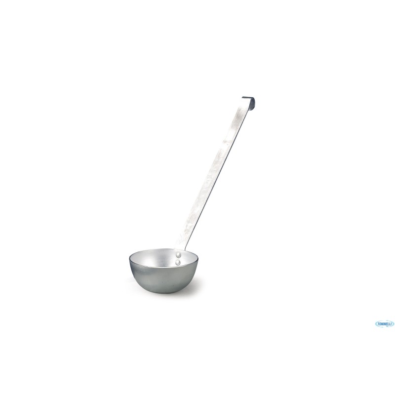 MESTOLO CON MANICO RIGIDO IN LEGA DI ALLUMINIO 2 PEZZI RIVETTATI  CM.20 LT 1,5 CM 78