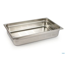 BACINELLA GASTRONORM INOX FORATA SIA SUL FONDO CHE SUI LATI CM 53X32 H.10 PREMIUM LINE SPESSORE 0,7MM