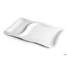 GOURMET-PIATTO PORCELLANA BIANCO RETTANGOLARE 2 SCOMPARTI CM.37X24  3646
