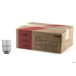 LINQ FUME- CONFEZIONE 12 BICCHIERI BEVERAGE CL 35,5  TEMPERATI IMPILABILI COLORATI IN PASTA COLORE