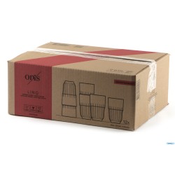 LINQ FUME- CONFEZIONE 12 BICCHIERI BEVERAGE CL 35,5  TEMPERATI IMPILABILI COLORATI IN PASTA COLORE