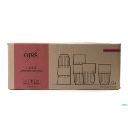 LINQ FUME- CONFEZIONE 12 BICCHIERI BEVERAGE CL 35,5  TEMPERATI IMPILABILI COLORATI IN PASTA COLORE