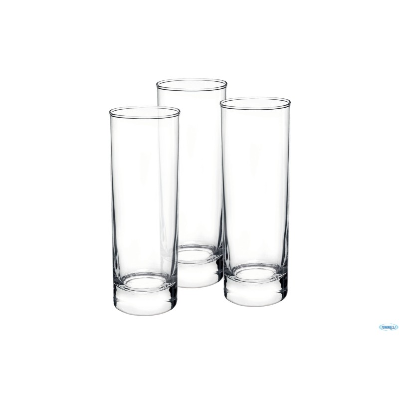 CORTINA TRASPARENTE-CONFEZIONE 3 BICCHIRI LONG DRINK CL 30