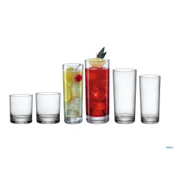 CORTINA TRASPARENTE-CONFEZIONE 3 BICCHIRI LONG DRINK CL 30