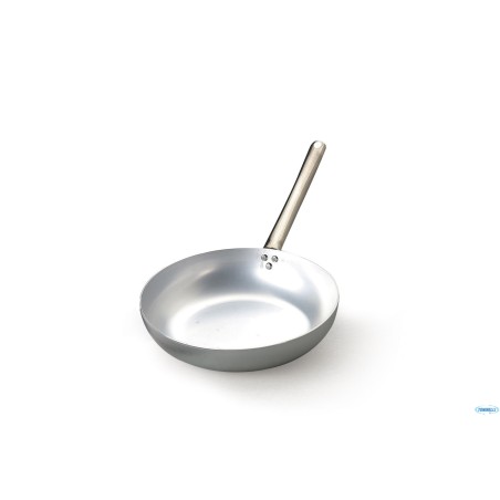 PADELLA 3 MM ALLUMINIO  SVASATA ALTA SALTARE CON MANICO TUBOLARE INOX CM 40 H 8,5
