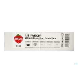 WECK CILINDRICO- CARTONE 6 VASETTI ML.290 CON COPERCHIO 100   10612