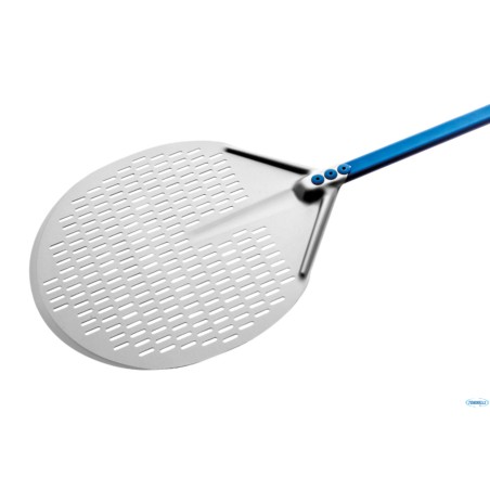 AZZURRA - PALA PIZZA ALLUMINIO TONDA FORATA CM.50 MANICO CM 150 A-50F