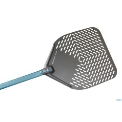 EVOLUZIONE - PALA PIZZA RETTANGOLARE CM 33 IN ALLUMINIO FORATA CON MANICO CM 150     E32RF