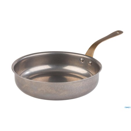 SNACKHOLDER- PADELLA INOX CM 18,5 H 4,5  LT 0,9 LUNGHEZZA MANICO CM 10,5 EFFETTO RAME