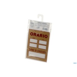 TARGA PLASTIFICATA ORARIO-TURNO CHIUSURA