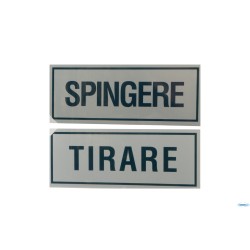 CONFEZIONE 2 TARGHE ADESIVE STAMPATE CM 15X6 SPINGERE-TIRARE