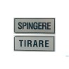 CONFEZIONE 2 TARGHE ADESIVE STAMPATE CM 15X6 SPINGERE-TIRARE