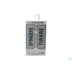 CONFEZIONE 2 TARGHE ADESIVE STAMPATE CM 15X6 SPINGERE-TIRARE