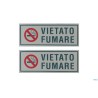 CONFEZIONE 2 TARGHE ADESIVE STAMPATE CM 15X6 VIETATO FUMARE CON SIMBOLO