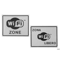 CONFEZIONE 2 TARGHE ADESIVE WI FI CM 15X12
