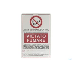 TARGA METALLO VIETATO FUMARE CM 20X30