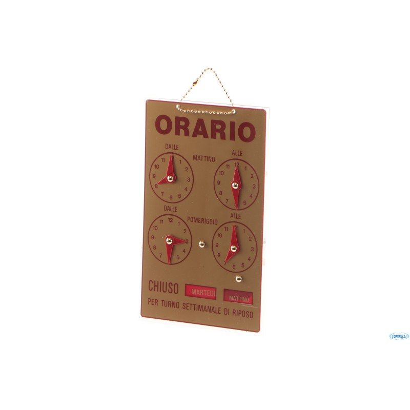 TARGA PLASTIFICATA ORARIO APERTURA CM 12,5X20 TARGA PLASTIFICATA ORARIO APERTURA CM 12,5X20