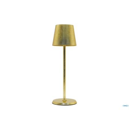 LUMIERE ROUND-LAMPADA TAVOLO LED CM.10XH34 FOGLIA ORO