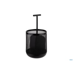 DART- CESTINO IN METALLO A 3 COMPARTIMENTI DIAMETRO CM 12 H 25 NERO, INSERTI IN SILICONE