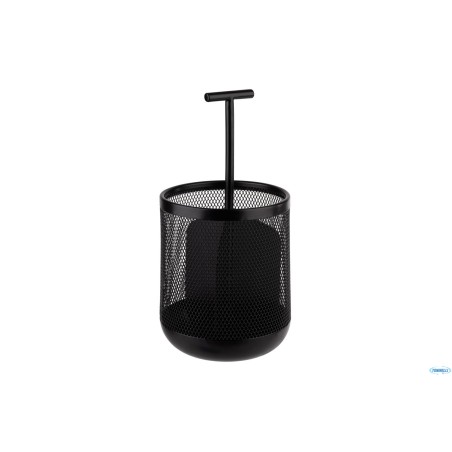 DART- CESTINO IN METALLO A 3 COMPARTIMENTI DIAMETRO CM 12 H 25 NERO, INSERTI IN SILICONE