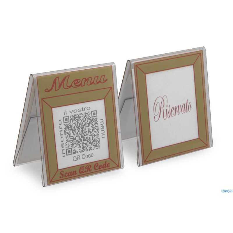 CONFEZIONE 5 CAVALLETTI PER MENU QR CODE CONFEZIONE 5 CAVALLETTI PER MENU QR CODE
