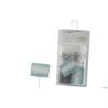 SET 15 COPRICARTELLINI TRASPARENTI IN PLASTICA CM. 7X5 CON 15 PUNTE INOX CM.7,5 E 100 CARTONCINI