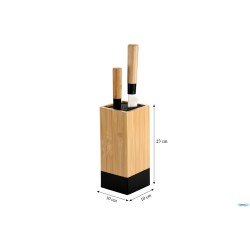 BAMBOO-NERO-CEPPO PORTACOLTELLI CM 10X10XH.23