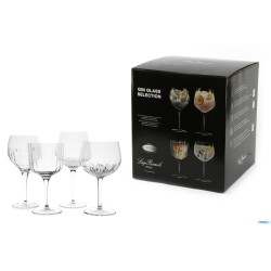 GIN - SET 4 CALICI  GIN  BACH GIN 60CL- DIAMANTE 65CL- ROMA GIN 80CL -MIXOLOGY GIN TONIC 80CL