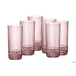 AMERICA '20S AMETISTA CONFEZIONE DA 6 BICCHIERI COOLER PER COCKTAIL CL 49 H.16,2 DIAMETRO 7,35 122155