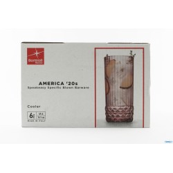 AMERICA '20S AMETISTA CONFEZIONE DA 6 BICCHIERI COOLER PER COCKTAIL CL 49 H.16,2 DIAMETRO 7,35 122155