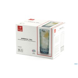 AMERICA '20S BLU ZAFFIRO CONFEZIONE DA 6 BICCHIERI COOLER PER COCKTAIL CL 49 H.16,2 DIAMETRO 7,35 122154