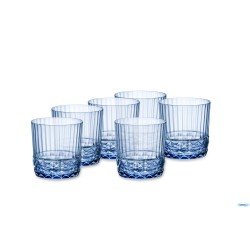 AMERICA '20S BLU ZAFFIRO CONFEZIONE DA 6 BICCHIERI ROCKS CL 30 H.8,35 DIAMETRO 8,35 122156