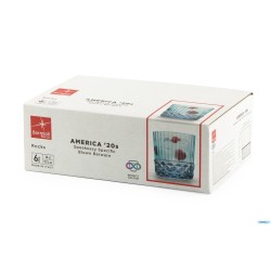 AMERICA '20S BLU ZAFFIRO CONFEZIONE DA 6 BICCHIERI ROCKS CL 30 H.8,35 DIAMETRO 8,35 122156