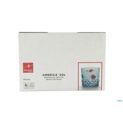 AMERICA '20S BLU ZAFFIRO CONFEZIONE DA 6 BICCHIERI ROCKS CL 30 H.8,35 DIAMETRO 8,35 122156