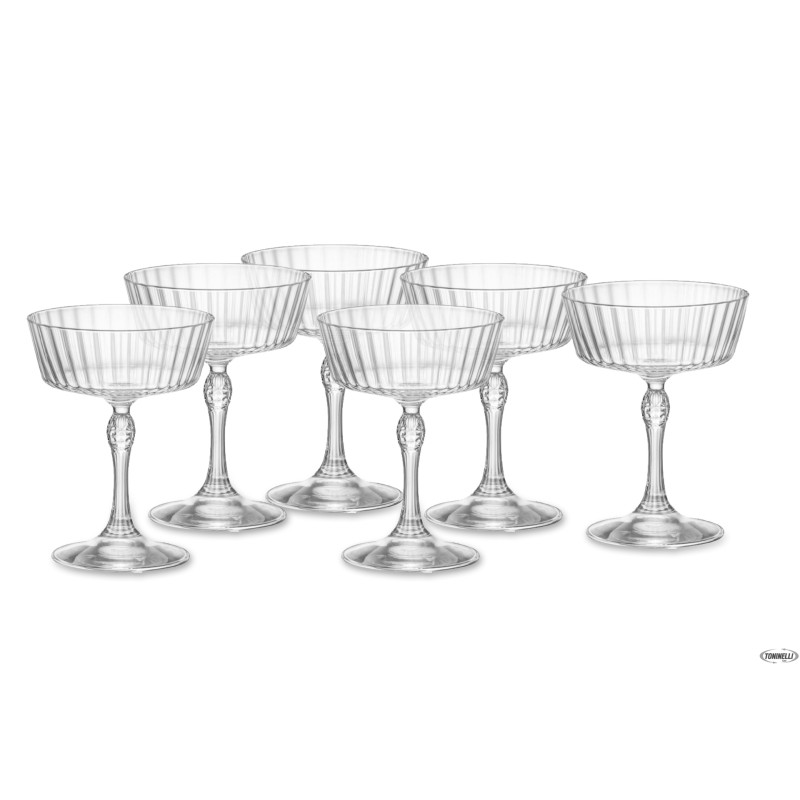 AMERICA '20S CONFEZIONE 6 CALICI FIZZ CL.27,5 H.13,8 DIAMETRO CM 10,8 122150 AMERICA '20S CONFEZIONE 6 CALICI FIZZ CL.27,5 H.13,8 DIAMETRO CM 10,8 122150
