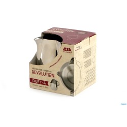 REVOLUTION DUET-LATTIERA 2 BECCHI 50CL TAZZE 6 INOX - BECCO GRANDE DAVANTI E PICCOLO A SINISTRA